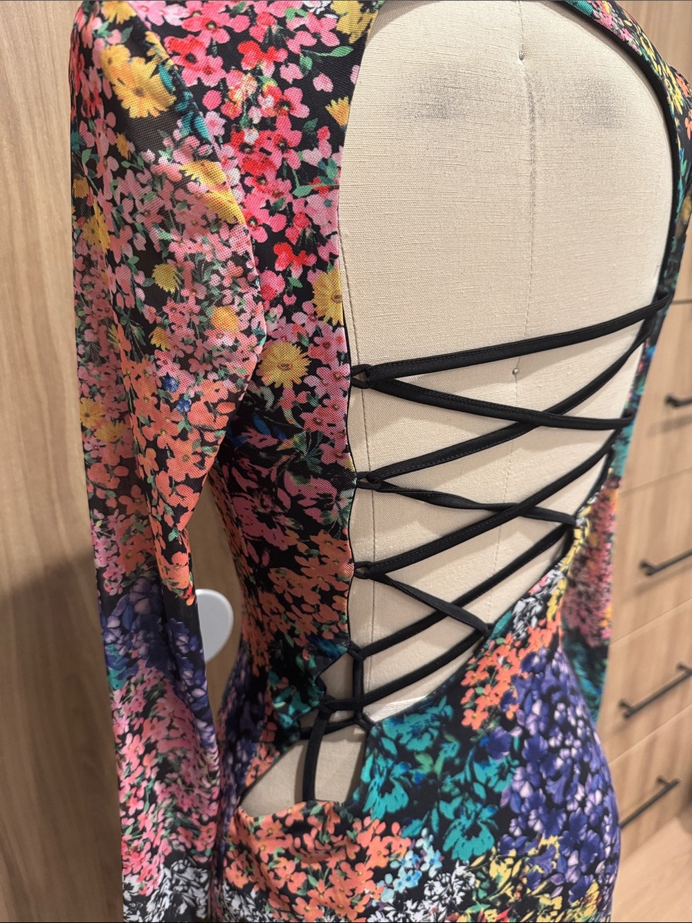 AFRM Multicolor Floral Turtleneck Maxi Dress